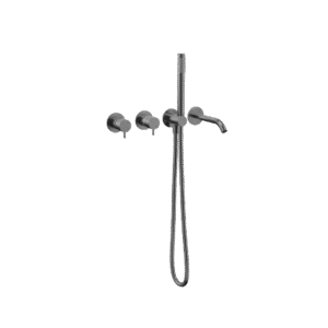 Zestaw wannowy, czterootworowy, dwufunkcyjny - Gun metal