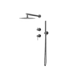 Zestaw prysznicowy, podtynkowy, dwufunkcyjny - Gun metal