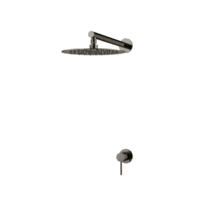 Zestaw prysznicowy, podtynkowy, jednofunkcyjny, deszczownia - Gun metal