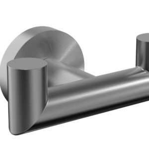 Haczyk łazienkowy podwójny, model C, gunmetal, stal nierdzewna